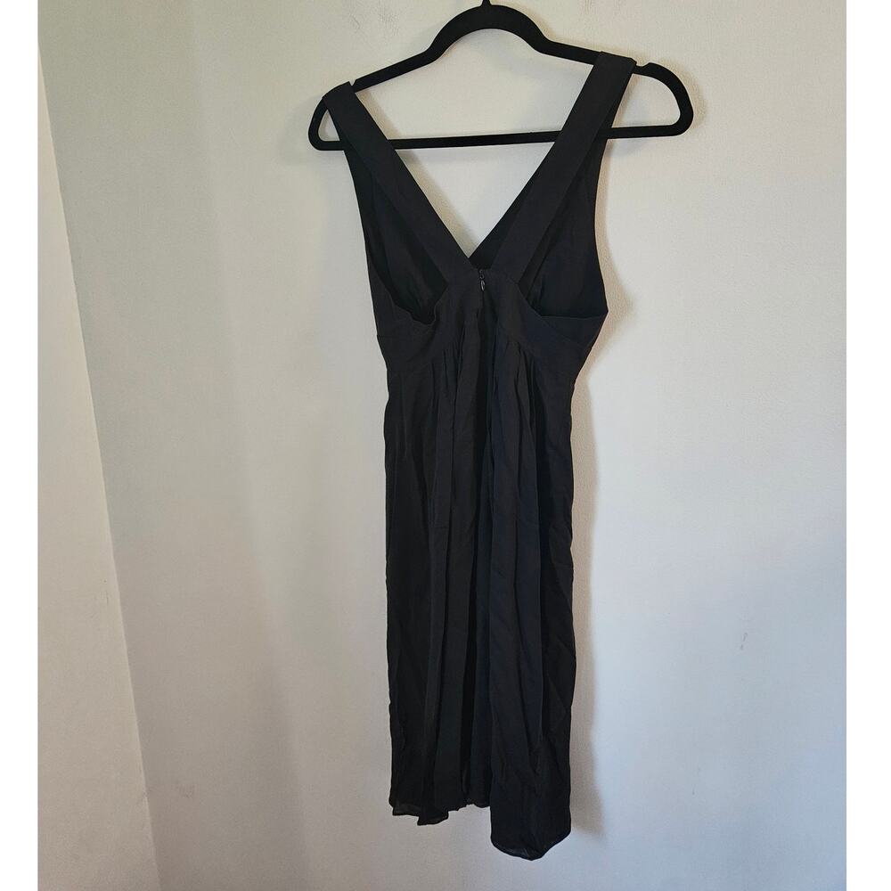 Theory Black Y2K Silk Blend Casual Midi Dress - Size 0 Minimalist LBD - USA Made - Picture 4 of 12